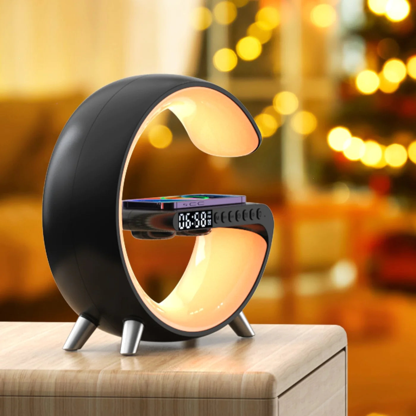 G-Shape LED Wireless Charging Speaker Lamp