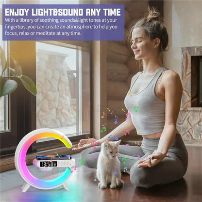 G-Shape LED Wireless Charging Speaker Lamp